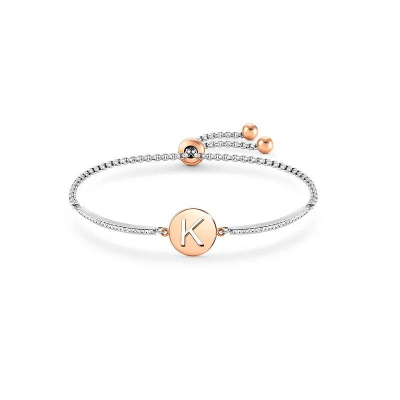 BRACCIALE MILLELUCI LETTERA K IN PVD ROSA DONNA NOMINATION 