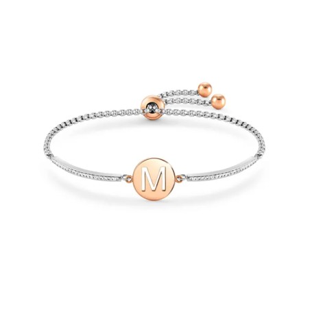 BRACCIALE MILLELUCI LETTERA M IN PVD ROSA DONNA NOMINATION 