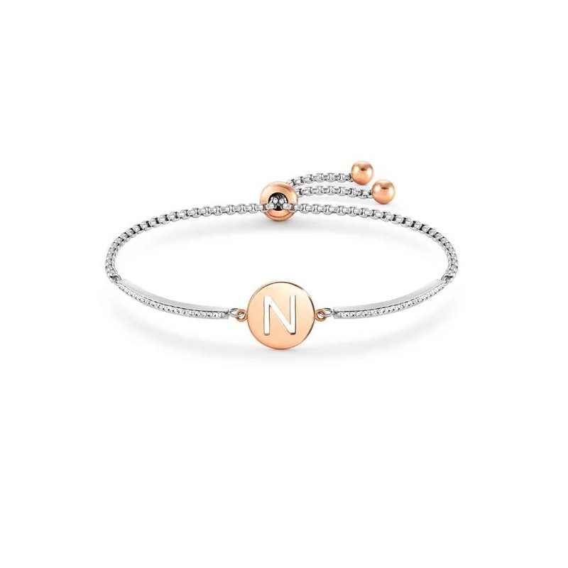 BRACCIALE MILLELUCI LETTERA N IN PVD ROSA DONNA NOMINATION 