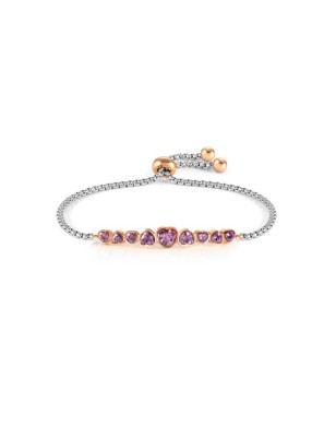 BRACCIALE MILLELUCI CON CUORI VIOLA DONNA NOMINATION 