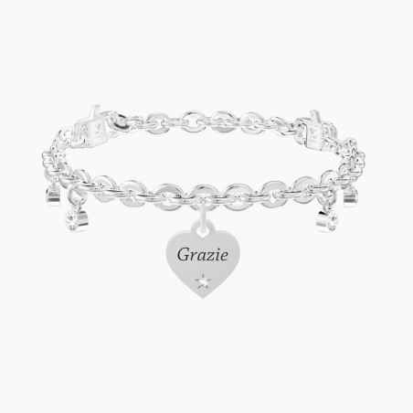 BRACCIALE CON CIONDOLO CUORE GRAZIE DONNA KIDULT 