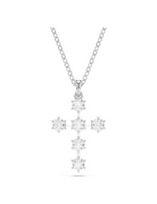 COLLANA INSIGNE PENDENTE CROCE TAGLIO TONDO SWAROVSKI