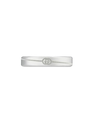 ANELLO IN ARGENTO 4MM MISURA 15 UOMO-DONNA GUCCI INTERLOCKING G