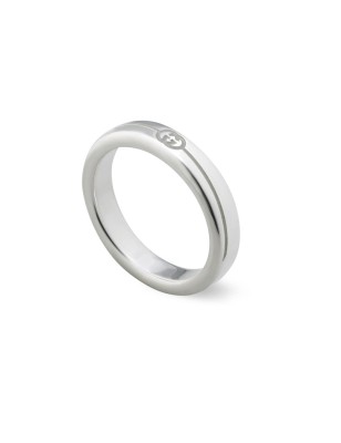 ANELLO IN ARGENTO 4MM MISURA 15 UOMO-DONNA GUCCI INTERLOCKING G