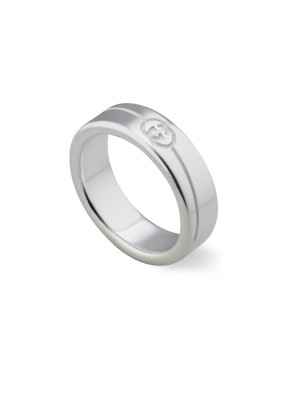 ANELLO IN ARGENTO MISURA 15 UOMO-DONNA GUCCI INTERLOCKING G