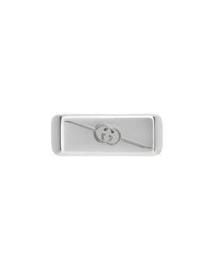 ANELLO IN ARGENTO MISURA 15 UOMO GUCCI INTERLOCKING G