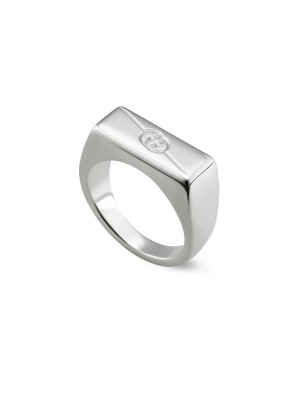 ANELLO IN ARGENTO MISURA 15 UOMO GUCCI INTERLOCKING G