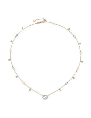 COLLANA ORO ROSA DIAMANTI DONNA GUCCI INTERLOCKING G YBB72940200100U Gucci