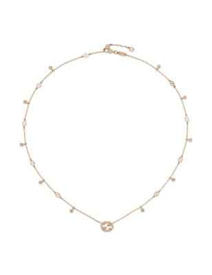 COLLANA ORO ROSA DIAMANTI DONNA GUCCI INTERLOCKING G