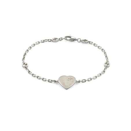 BRACCIALE HEART IN ARGENTO DONNA GUCCI INTERLOCKING G YBA645546003017 GUCCI