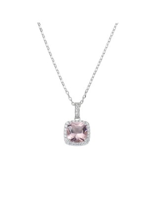 COLLANA LADY CON MORGANITE E ZIRCONI BIANCHI DONNA AMEN  CLQUABBMOZ AMEN