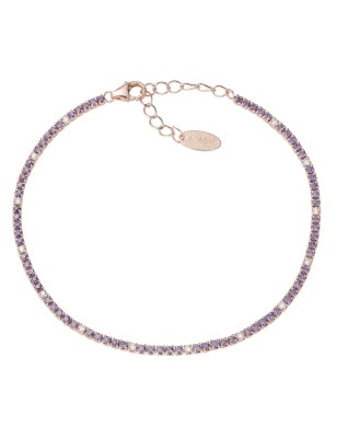 BRACCIALE TENNISMANIA ROSE' ZIRCONI VIOLA E BIANCHI AMEN