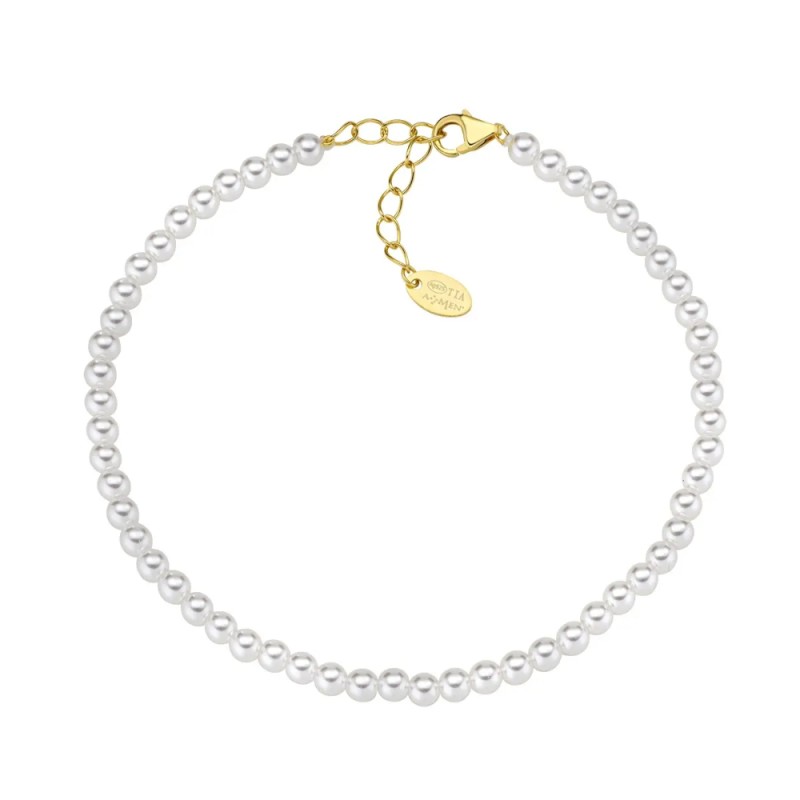 BRACCIALE CON PERLE DI CRISTALLO 3MM DONNA AMEN 