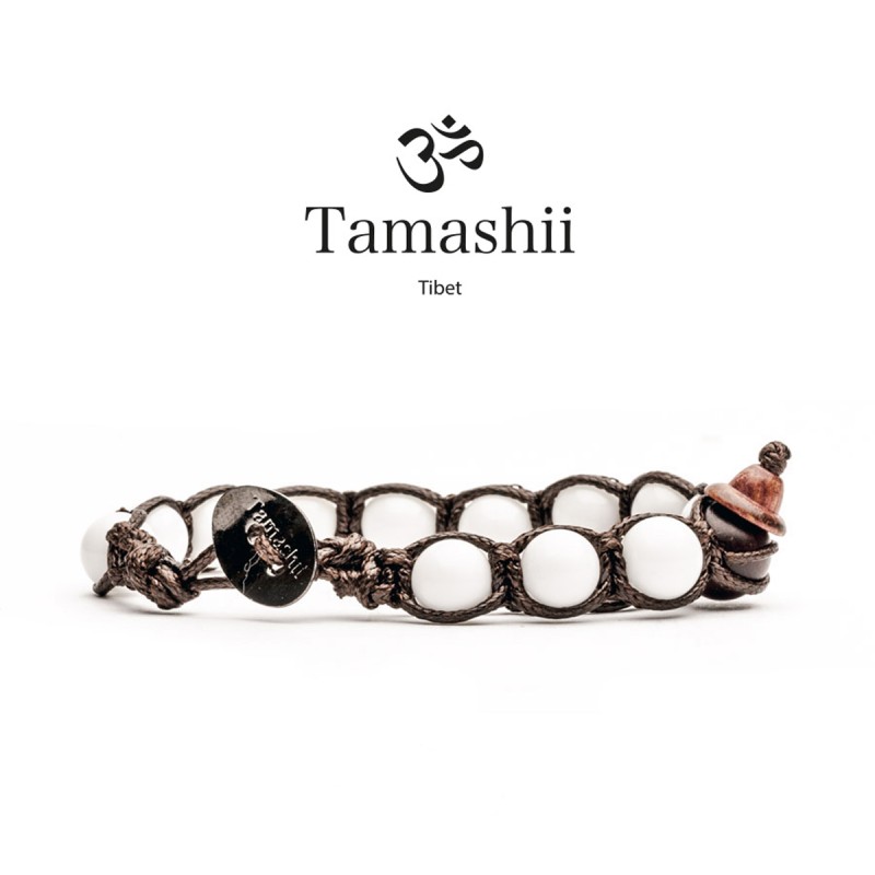 BRACCIALE AGATA BIANCA UOMO-DONNA TAMASHII 1 GIRO