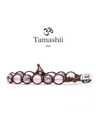 BRACCIALE GIADA ROSA UOMO-DONNA TAMASHII RUOTA DELLA PREGHIERA