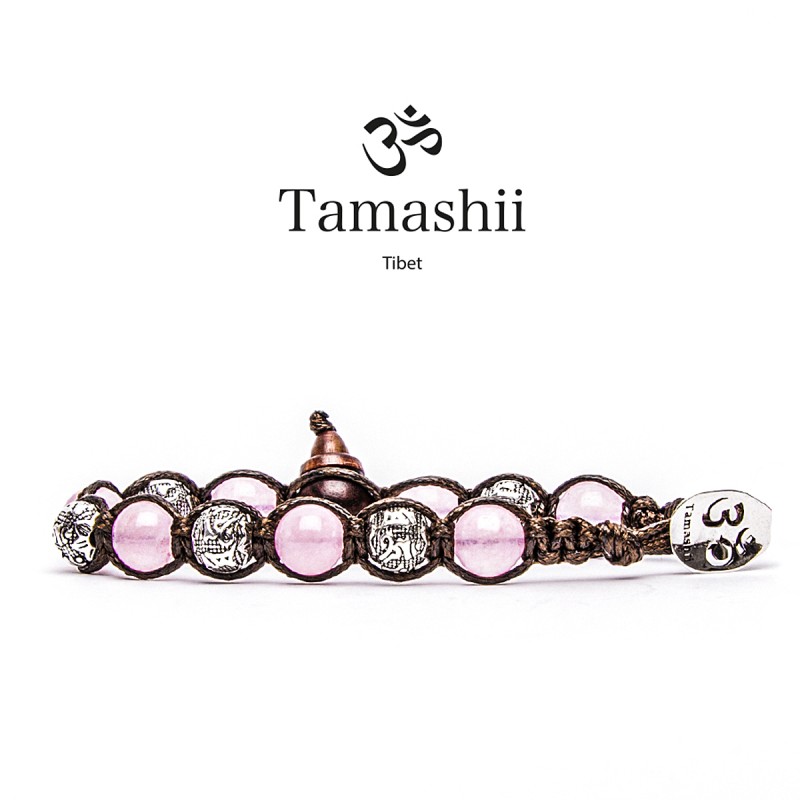 BRACCIALE GIADA ROSA UOMO-DONNA TAMASHII RUOTA DELLA PREGHIERA