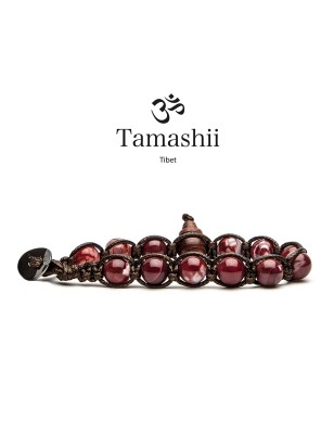 BRACCIALE AGATA ROSSO SCURO UOMO-DONNA TAMASHII 8 MM