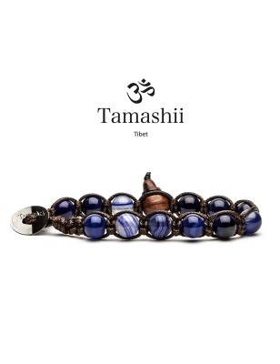 BRACCIALE AGATA BLU UOMO-DONNA TAMASHII 1 GIRO