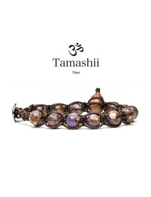 BRACCIALE QUARZO MOSAICO VIOLA UOMO-DONNA TAMASHII 8 MM