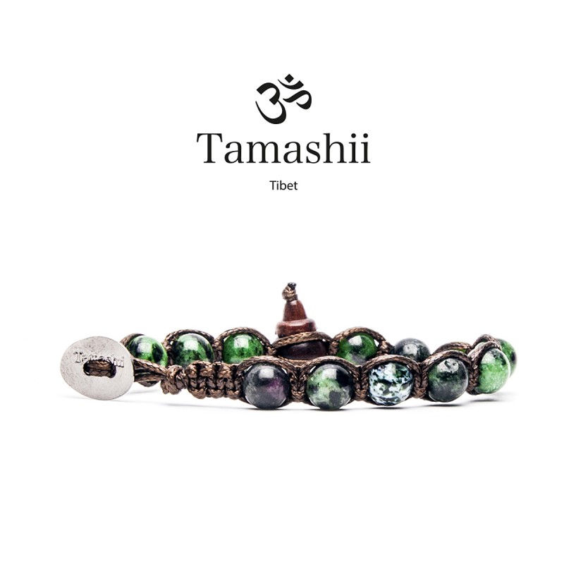 BRACCIALE ZOISITE - RUBINO UOMO-DONNA TAMASHII 8 MM