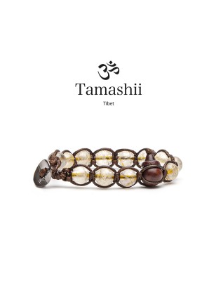 BRACCIALE GOLD RUTILATED UOMO-DONNA TAMASHII 8 MM