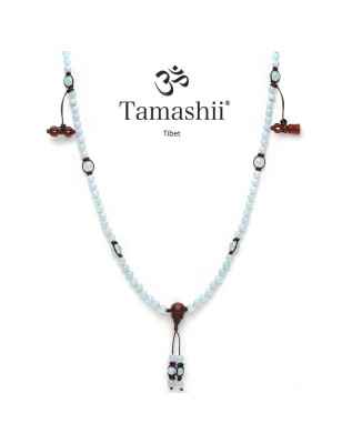 COLLANA AGATA AZZURRA STRIATA DONNA TAMASHII MUDRA NHS1500-165 TAMASHII