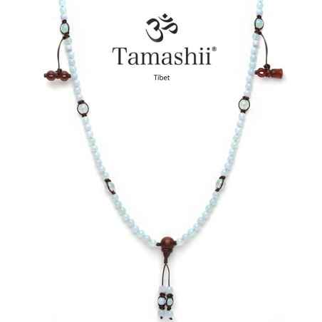 COLLANA AGATA AZZURRA STRIATA DONNA TAMASHII MUDRA NHS1500-165 TAMASHII