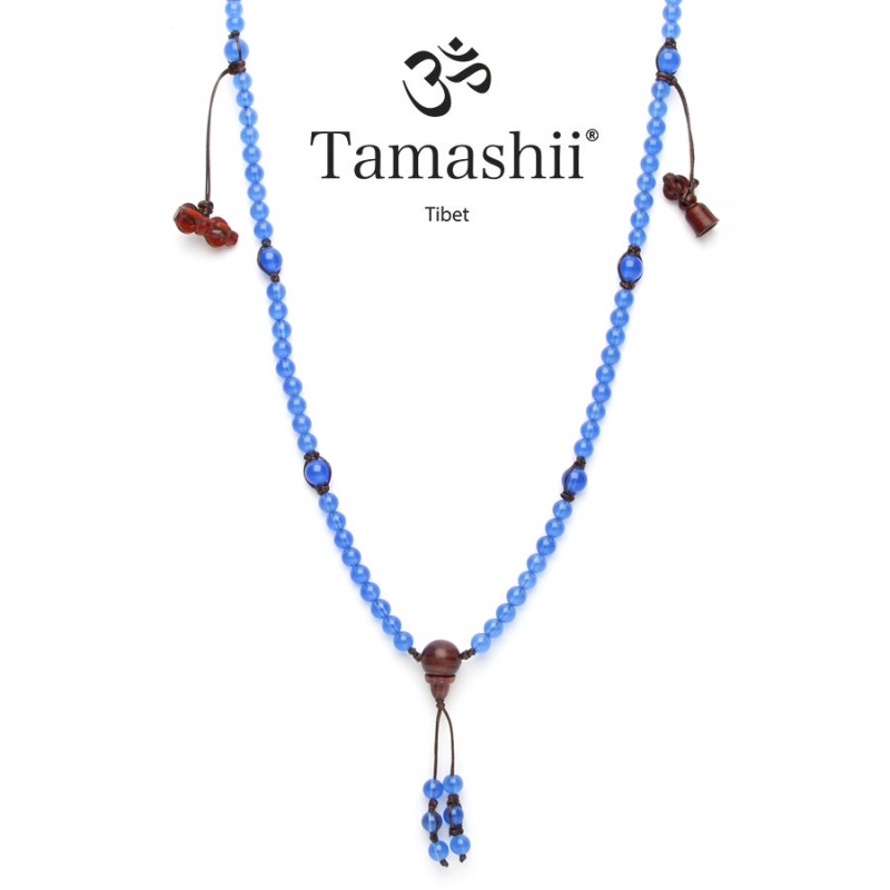 COLLANA AGATA BLU UOMO-DONNA TAMASHII MUDRA