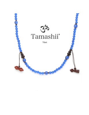 COLLANA AGATA BLU UOMO-DONNA TAMASHII MUDRA CORTO