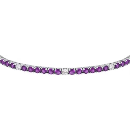 BRACCIALE TENNIS ZIRCONI VIOLA E BIANCHI DONNA MORELLATO 