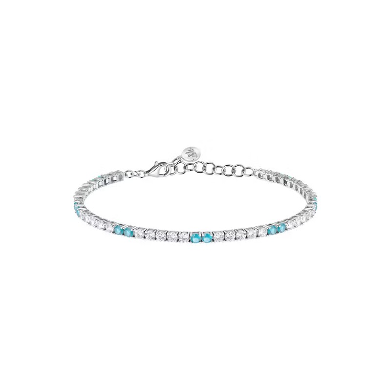 BRACCIALE TENNIS ZIRCONI BIANCHI E AZZURRI DONNA MORELLATO 