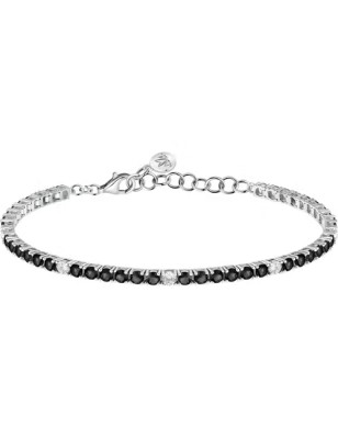 BRACCIALE TENNIS ZIRCONI NERI E BIANCHI DONNA MORELLATO 