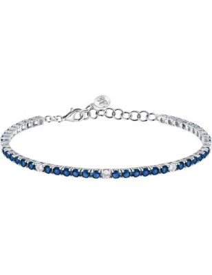 BRACCIALE TENNIS ZIRCONI BLU E BIANCHI DONNA MORELLATO 