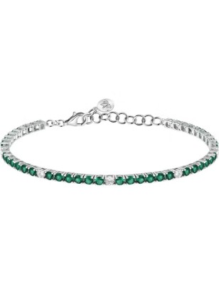 BRACCIALE TENNIS ZIRCONI BIANCHI E VERDI DONNA MORELLATO 