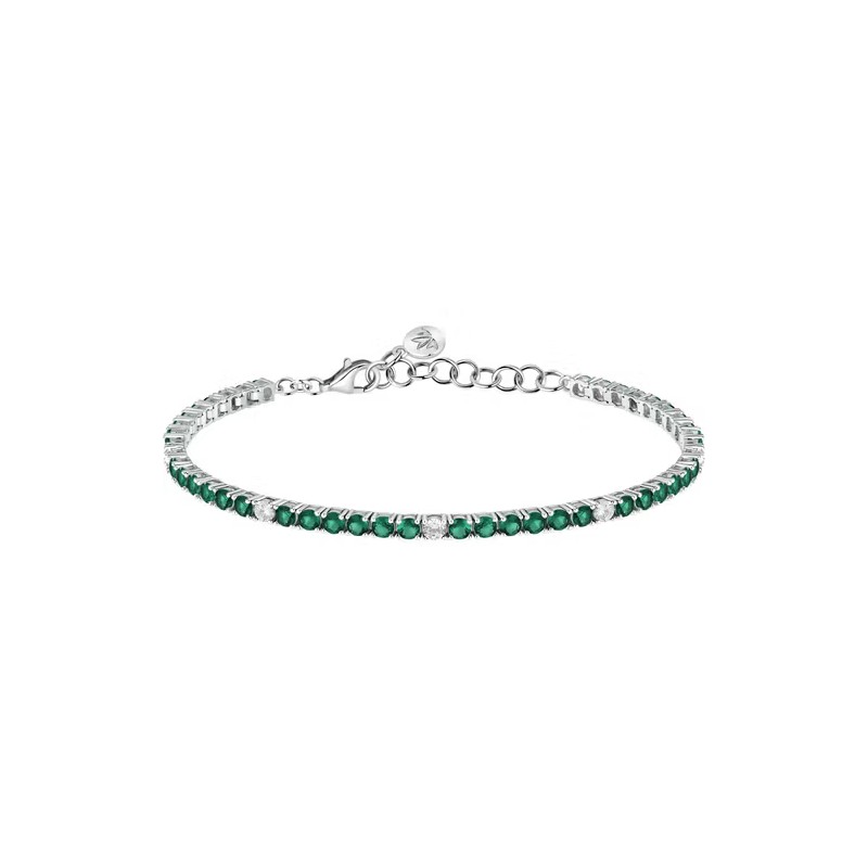 BRACCIALE TENNIS ZIRCONI BIANCHI E VERDI DONNA MORELLATO 