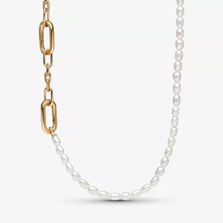 COLLANA MAGLIA LINK SMALL E PERLE DONNA PANDORA 