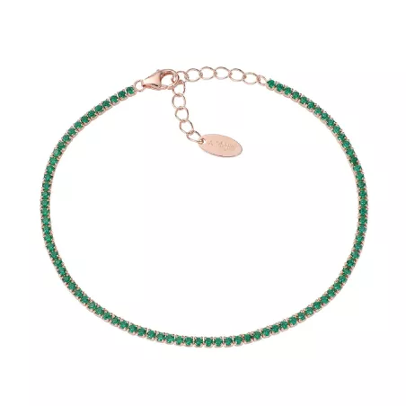 BRACCIALE TENNISMANIA ROSE ZIRCONI VERDI DONNA AMEN BT1RVE17 AMEN