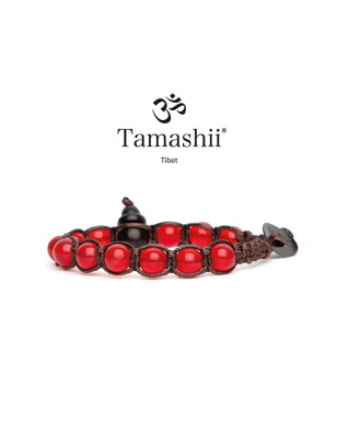 BRACCIALE AGATA ROSSO PASSIONE SHUNGITE TAMASHII 1 GIRO