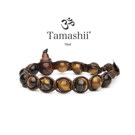 BRACCIALI OCCHIO DI TIGRE MARRONE UOMO-DONNA TAMASHII 1 GIRO