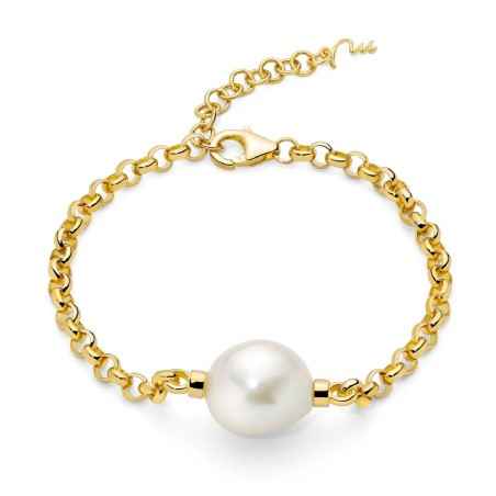 BRACCIALE PERLA DORATO GIOCHI DI PERLE DONNA MILUNA  PBR3546G MILUNA