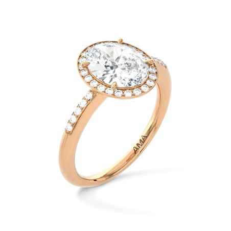 ANELLO ORO ROSA DIAMANTI COLTIVATI DONNA AMA  AMA-AN-302-16 AMA