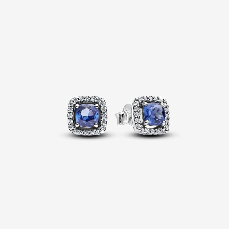 ORECCHINI PUNTO LUCE QUADRATO BLU DONNA PANDORA TIMELESS