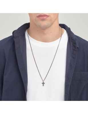 COLLANA BACKLINER CROCE PENDENTE UOMO BROSWAY 