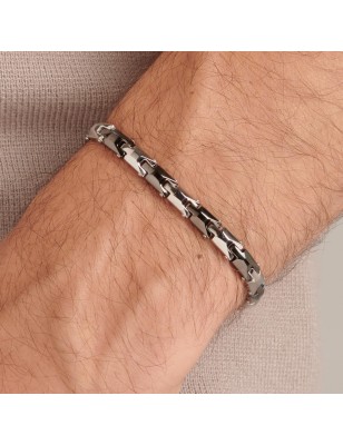 BRACCIALE SEMIRIGIDO BACKLINER FINITURA RUTENIO UOMO BROSWAY 