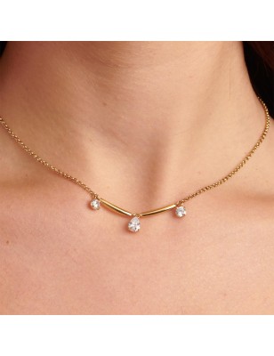 COLLANA AFFINITY PVD ORO ZIRCONI DONNA BROSWAY 