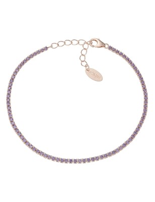 BRACCIALE TENNISMANIA ROSE ZIRCONI VIOLA DONNA AMEN