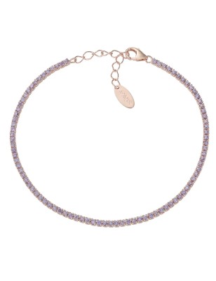 BRACCIALE TENNISMANIA ROSÉ ZIRCONI LILLÀ DONNA AMEN