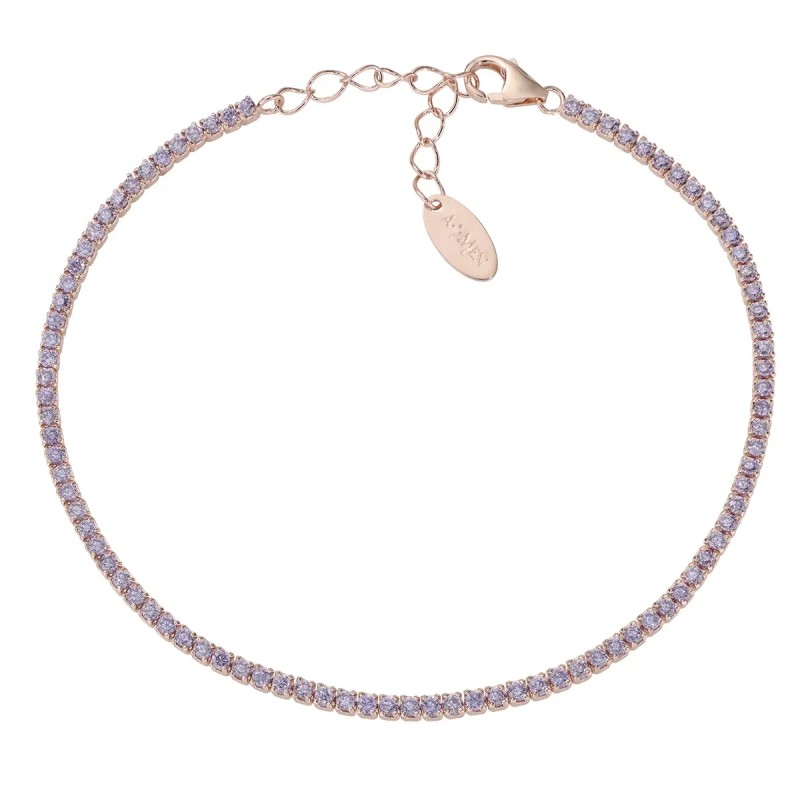 BRACCIALE TENNISMANIA ROSÉ ZIRCONI LILLÀ DONNA AMEN