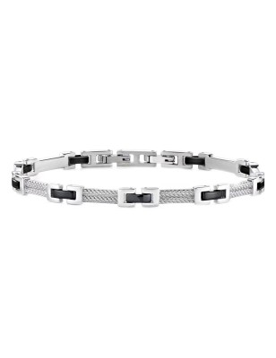 BRACCIALE ACCIAIO PVD NERO CROSS UOMO MORELLATO 