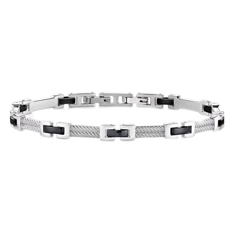 BRACCIALE ACCIAIO PVD NERO CROSS UOMO MORELLATO 